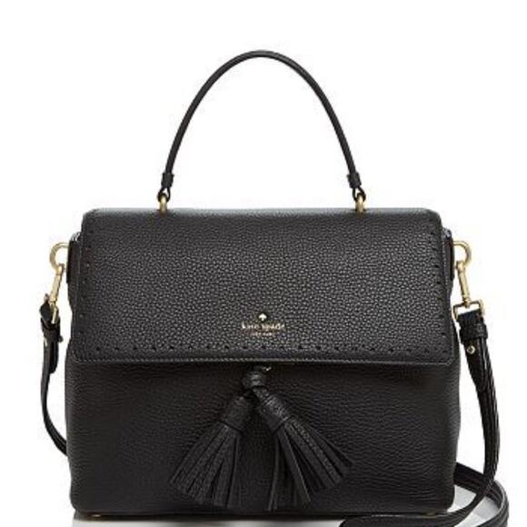 kate spade NEW YORK Crossbody James Street Sparrow convertible Satchel Black - Picture 1 of 14